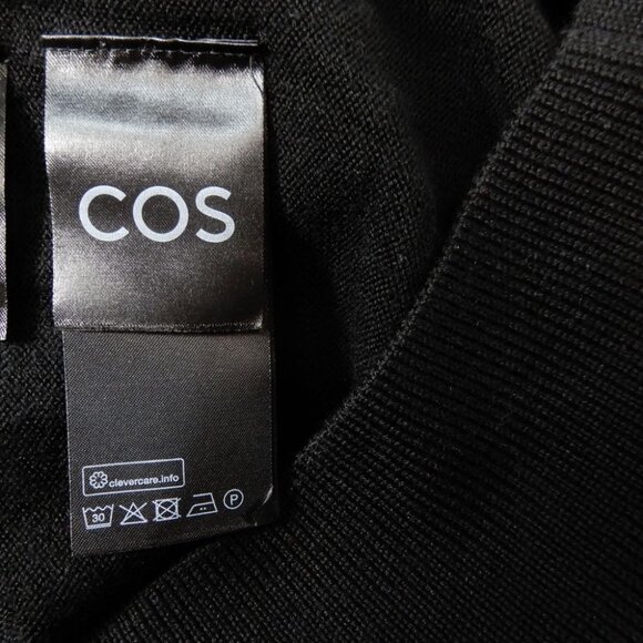 COS Merino Wool Bardot Maxi Sweater DRESS Size L Black Off The Shoulder NEW $150 - Picture 7 of 8